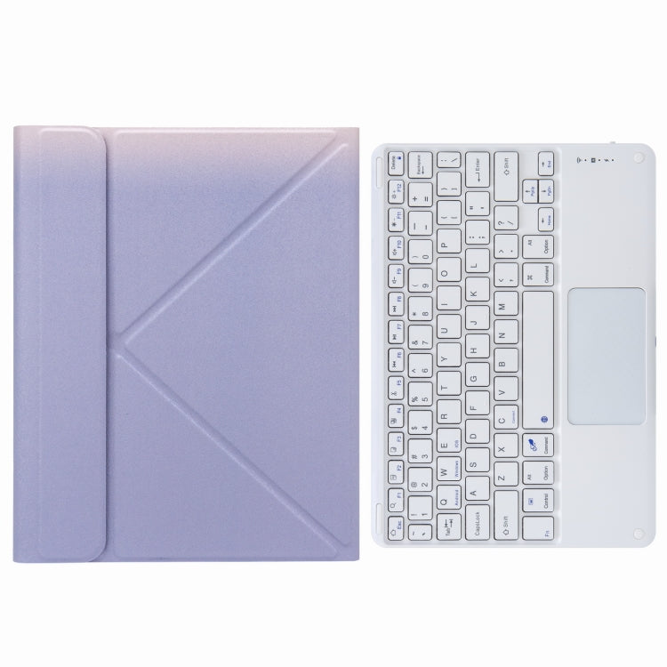 H-102C Teclado Bluetooth com Capa de Couro e Suporte Traseiro Dobrável em Três Partes, Para iPad 10,2 2020 & 2019 / Pro 10,5 polegadas