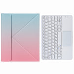 H-102C Teclado Bluetooth com Capa de Couro e Suporte Traseiro Dobrável em Três Partes, Para iPad 10,2 2020 & 2019 / Pro 10,5 polegadas