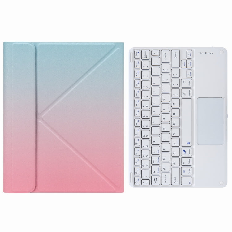 H-102C Teclado Bluetooth com Capa de Couro e Suporte Traseiro Dobrável em Três Partes, Para iPad 10,2 2020 & 2019 / Pro 10,5 polegadas