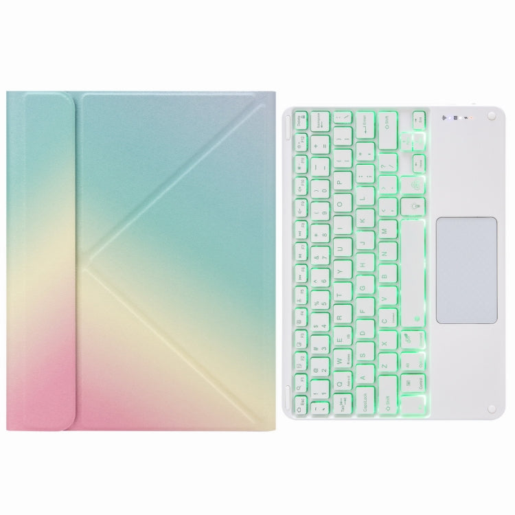 H-102CS Capa de Couro com Teclado Bluetooth Retroiluminado Touch com Suporte Traseiro Trifold, Para iPad 10.2 2020 & 2019 / Pro 10.5 polegadas