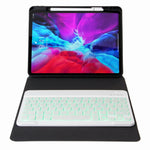 H-102S Capa de Couro com Teclado Bluetooth Retroiluminado Monocromático com Suporte Traseiro Trifold, Para iPad 10.2 2020 & 2019 / Pro 10.5 polegadas, Para iPad 9.7 2018 & 2017, Para iPad Pro 11 polegadas 2021 & 2020 & 2018 / Air 2020 10.9