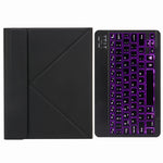 H-102S Capa de Couro com Teclado Bluetooth Retroiluminado Monocromático com Suporte Traseiro Trifold, Para iPad 10.2 2020 & 2019 / Pro 10.5 polegadas, Para iPad 9.7 2018 & 2017, Para iPad Pro 11 polegadas 2021 & 2020 & 2018 / Air 2020 10.9