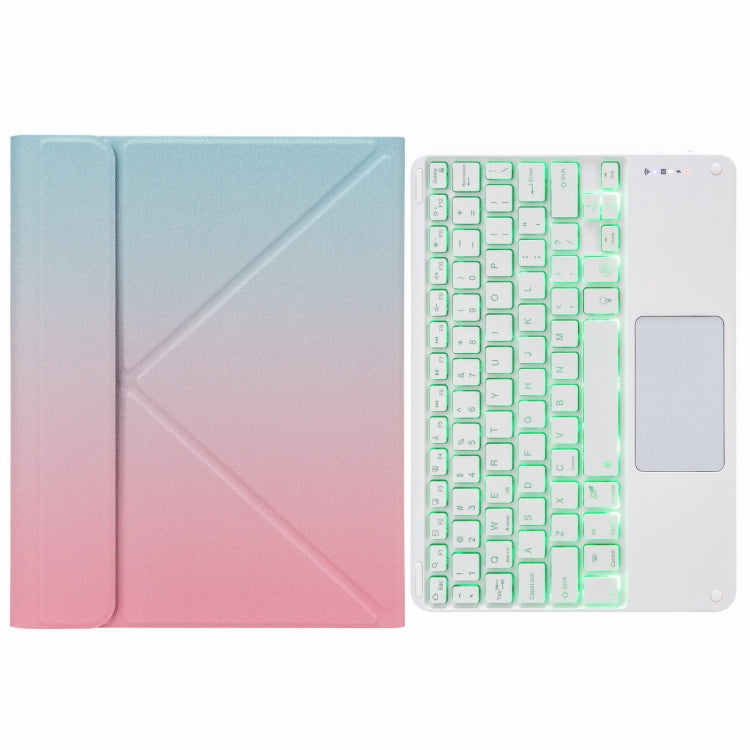 H-097CS Capa de Couro com Teclado Bluetooth Retroiluminado Touch com Suporte Traseiro Trifold, Para iPad 9.7 2018 & 2017, Para iPad Pro 11 polegadas 2021 & 2020 & 2018 / Air 2020 10.9