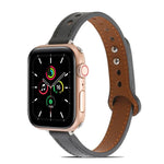 Pulseira de Couro com Dois Rebites para Apple Watch Series, 7 41mm / 6&SE&5&4 40mm / 3&2&1 38mm, 7 45mm / 6&SE&5&4 44mm / 3&2&1 42mm