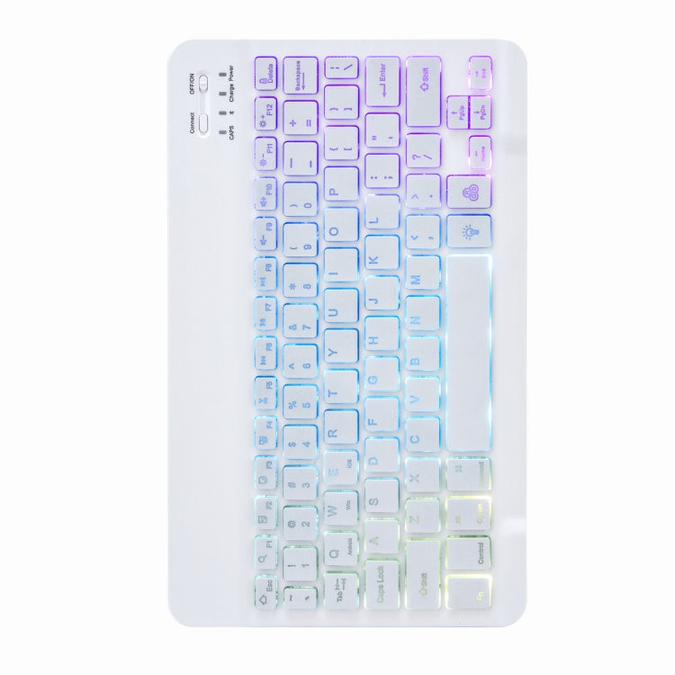 H-102S3 Teclado Bluetooth com Retroiluminação Tricolor e Capa de Couro com Suporte Traseiro Dobrável, Para iPad 10.2 2020 & 2019 / Pro 10.5 polegadas, Para iPad 9.7 2018 & 2017, Para iPad Pro 11 polegadas 2021 & 2020 & 2018 / Air 2020 10.9