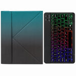 H-102S3 Teclado Bluetooth com Retroiluminação Tricolor e Capa de Couro com Suporte Traseiro Dobrável, Para iPad 10.2 2020 & 2019 / Pro 10.5 polegadas, Para iPad 9.7 2018 & 2017, Para iPad Pro 11 polegadas 2021 & 2020 & 2018 / Air 2020 10.9