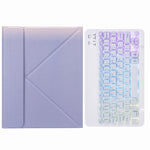 H-102S3 Teclado Bluetooth com Retroiluminação Tricolor e Capa de Couro com Suporte Traseiro Dobrável, Para iPad 10.2 2020 & 2019 / Pro 10.5 polegadas, Para iPad 9.7 2018 & 2017, Para iPad Pro 11 polegadas 2021 & 2020 & 2018 / Air 2020 10.9
