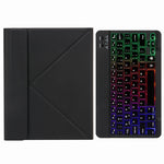 H-102S3 Teclado Bluetooth com Retroiluminação Tricolor e Capa de Couro com Suporte Traseiro Dobrável, Para iPad 10.2 2020 & 2019 / Pro 10.5 polegadas, Para iPad 9.7 2018 & 2017, Para iPad Pro 11 polegadas 2021 & 2020 & 2018 / Air 2020 10.9