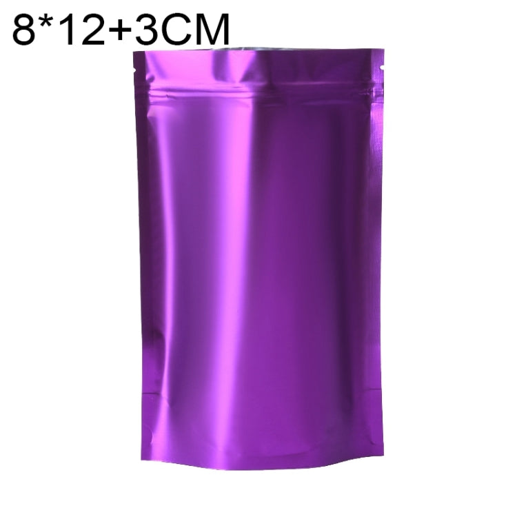 100 PCS/Conjunto Saco Stand-up Fosco em Alumínio para Snacks, 8x12+3cm, 9x13+3cm, 10x15+3cm, 12x20+4cm