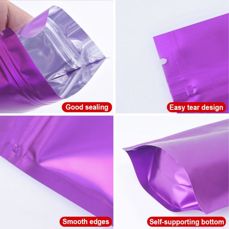 100 PCS/Conjunto Saco Stand-up Fosco em Alumínio para Snacks, 14x20+4cm, 15x22+4cm, 16x24+4cm, 18x26+4cm