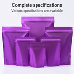 100 PCS/Conjunto Saco Stand-up Fosco em Alumínio para Snacks, 14x20+4cm, 15x22+4cm, 16x24+4cm, 18x26+4cm