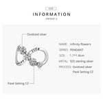 Acessórios DIY para Pulseira e Colar com Contas de Flores Infinitas em Prata Esterlina S925, Flores Infinitas