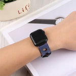 PU Silver Buckle Watchband For Apple Watch Series, 7 41mm / 6&SE&5&4 40mm / 3&2&1 38mm, 7 45mm / 6&SE&5&4 44mm / 3&2&1 42mm