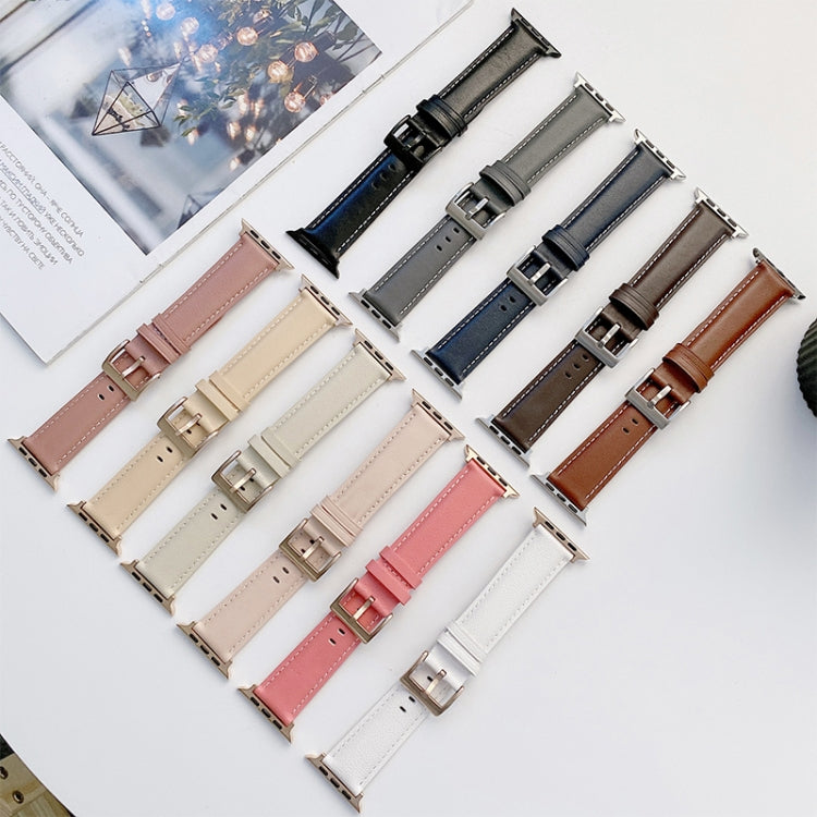 Pulseira de Relógio em Pele Genuína para Apple Watch Series, 7 41mm / 6&SE&5&4 40mm / 3&2&1 38mm, 7 45mm / 6&SE&5&4 44mm / 3&2&1 42mm