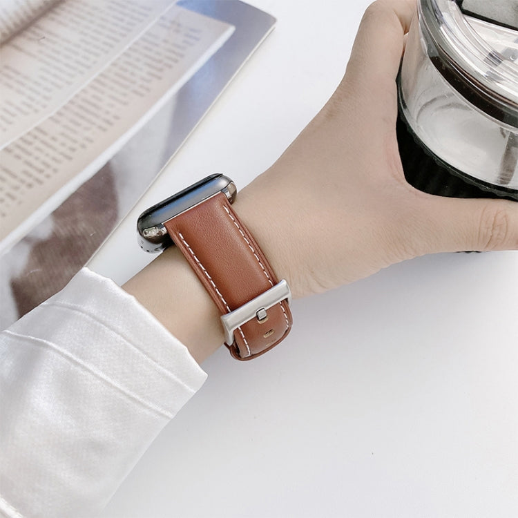 Pulseira de Relógio em Pele Genuína para Apple Watch Series, 7 41mm / 6&SE&5&4 40mm / 3&2&1 38mm, 7 45mm / 6&SE&5&4 44mm / 3&2&1 42mm