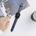 Pulseira de Relógio em Pele Genuína para Apple Watch Series, 7 41mm / 6&SE&5&4 40mm / 3&2&1 38mm, 7 45mm / 6&SE&5&4 44mm / 3&2&1 42mm