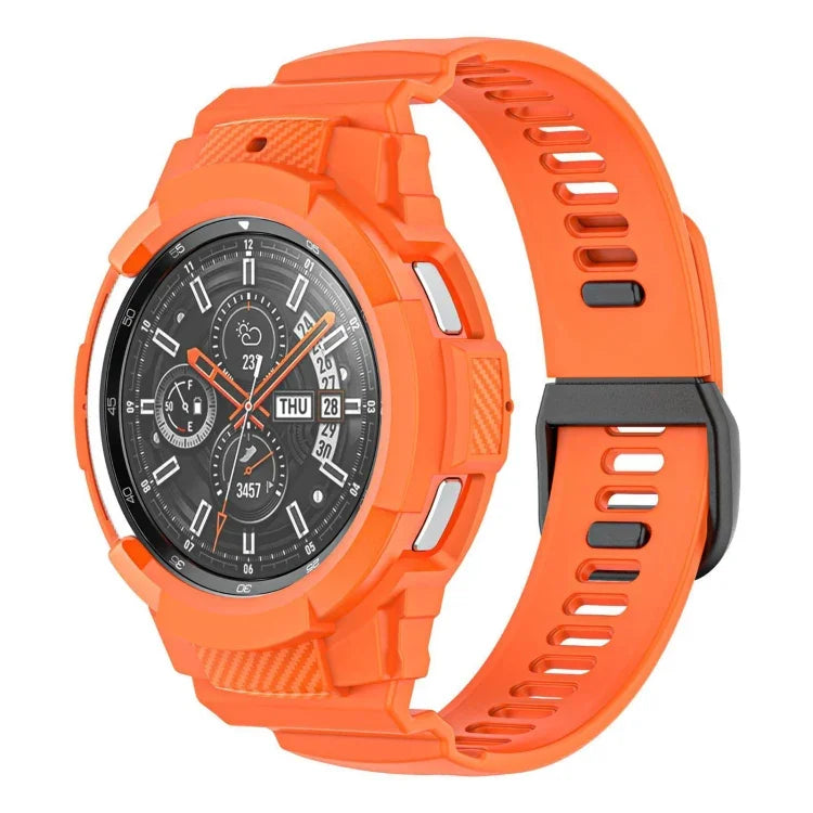Correia de Relógio Integrada em Silicone Desportivo de Fibra de Carbono, Para Samsung Galaxy Watch4 Classic 42mm