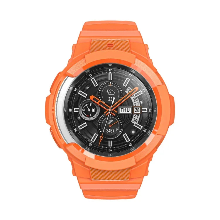 Correia de Relógio Integrada em Silicone Desportivo de Fibra de Carbono, Para Samsung Galaxy Watch4 Classic 42mm