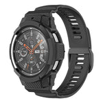 Correia de Relógio Integrada em Silicone Desportivo de Fibra de Carbono, Para Samsung Galaxy Watch4 Classic 42mm