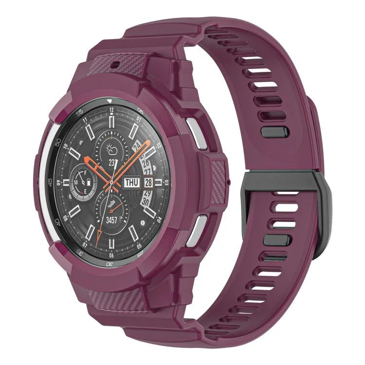 Correia de Relógio Integrada em Silicone Desportivo de Fibra de Carbono, Para Samsung Galaxy Watch4 Classic 42mm