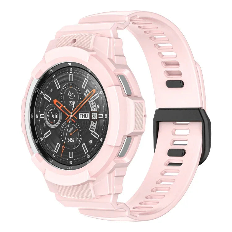 Correia de Relógio Integrada em Silicone Desportivo de Fibra de Carbono, Para Samsung Galaxy Watch4 Classic 42mm