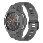 Correia de Relógio Integrada em Silicone Desportivo de Fibra de Carbono, Para Samsung Galaxy Watch4 Classic 42mm