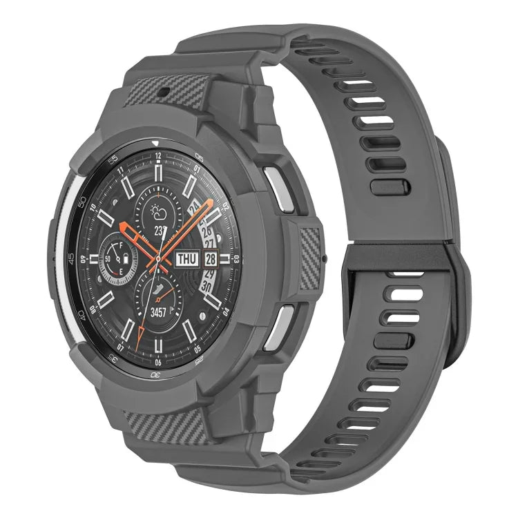 Correia de Relógio Integrada em Silicone Desportivo de Fibra de Carbono, Para Samsung Galaxy Watch4 Classic 42mm