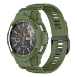 Correia de Relógio Integrada em Silicone Desportivo de Fibra de Carbono, Para Samsung Galaxy Watch4 Classic 42mm