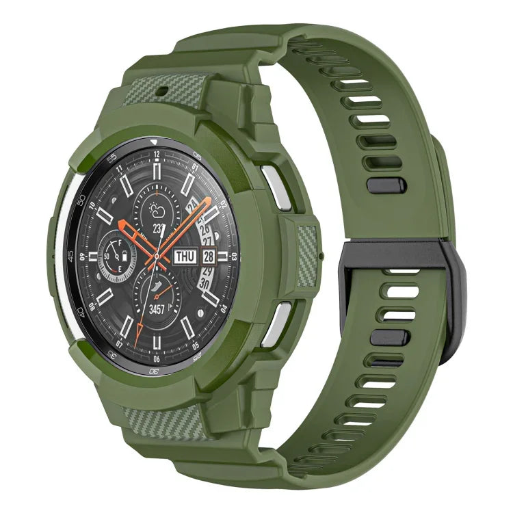 Correia de Relógio Integrada em Silicone Desportivo de Fibra de Carbono, Para Samsung Galaxy Watch4 Classic 42mm