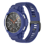 Correia de Relógio Integrada em Silicone Desportivo de Fibra de Carbono, Para Samsung Galaxy Watch4 Classic 42mm