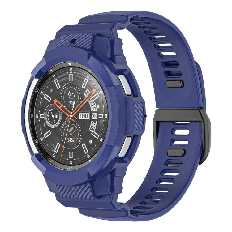 Correia de Relógio Integrada em Silicone Desportivo de Fibra de Carbono, Para Samsung Galaxy Watch4 Classic 42mm