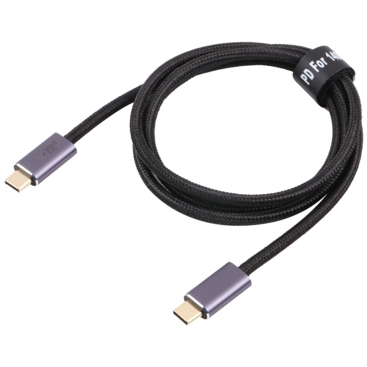 Cabo de dados trançado USB 2.0 USB-C / Tipo-C macho para USB-C / Tipo-C macho de 140W, 1m, 1,5m, 2m