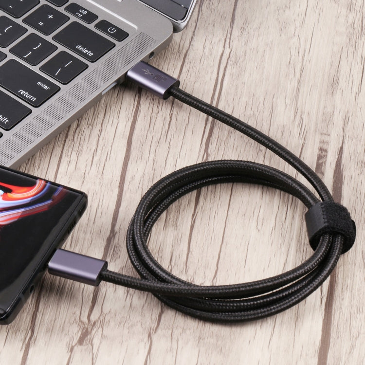 Cabo de dados trançado USB 2.0 USB-C / Tipo-C macho para USB-C / Tipo-C macho de 140W, 1m, 1,5m, 2m