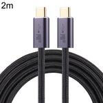 Cabo de dados trançado USB 2.0 USB-C / Tipo-C macho para USB-C / Tipo-C macho de 140W, 1m, 1,5m, 2m