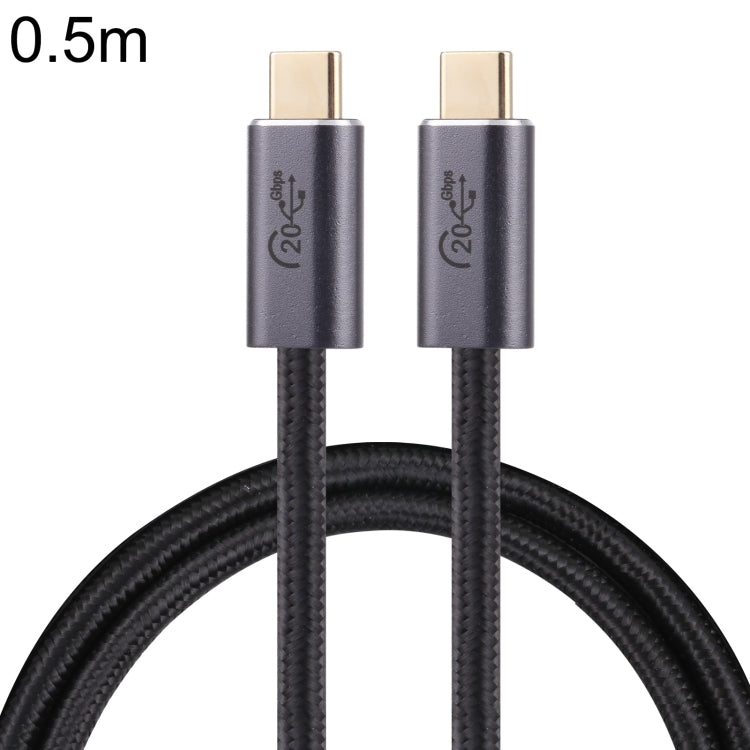Cabo de dados trançado USB 3.2 USB-C / Tipo-C macho para USB-C / Tipo-C macho de 20Gbps, 0,5m, 1m, 1,5m, 2m, 3m
