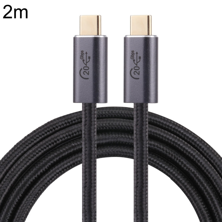 Cabo de dados trançado USB 3.2 USB-C / Tipo-C macho para USB-C / Tipo-C macho de 20Gbps, 0,5m, 1m, 1,5m, 2m, 3m