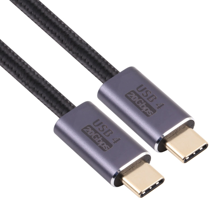 Cabo de dados trançado USB 4 USB-C / Tipo-C macho para USB-C / Tipo-C macho de 20Gbps, 0,5m, 1m, 1,5m, 2m, 3m