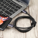 Cabo de dados trançado USB 4 USB-C / Tipo-C macho para USB-C / Tipo-C macho de 20Gbps, 0,5m, 1m, 1,5m, 2m, 3m