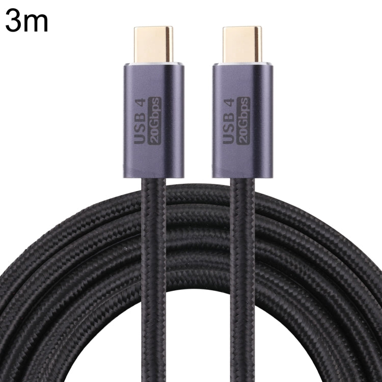 Cabo de dados trançado USB 4 USB-C / Tipo-C macho para USB-C / Tipo-C macho de 20Gbps, 0,5m, 1m, 1,5m, 2m, 3m