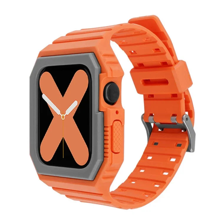 Two-color Integrated Watchband For Apple Watch Series, 7 41mm / 6&SE&5&4 40mm / 3&2&1 38mm, 7 45mm / 6&SE&5&4 44mm / 3&2&1 42mm