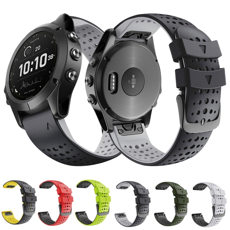 Two-color Silicone Quick Release Watchband, For Garmin Fenix 7, For Garmin Fenix 7X