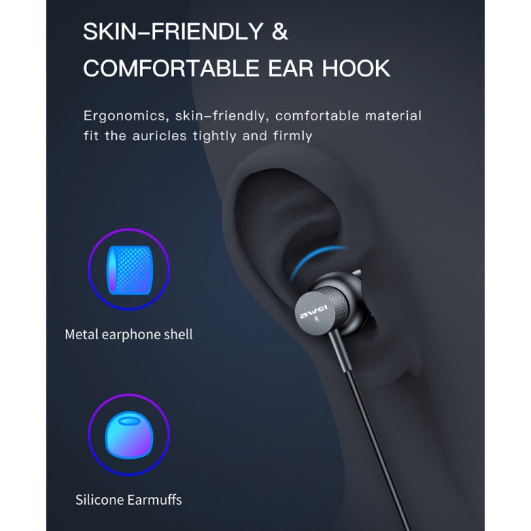 awei ES-180i Auricular com fio intra-auricular para e-sports com microfone, ES-180i