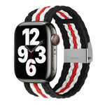 Vertical Texture Braided Watchband For Apple Watch Series, 7 41mm / 6&SE&5&4 40mm / 3&2&1 38mm, 7 45mm / 6&SE&5&4 44mm / 3&2&1 42mm
