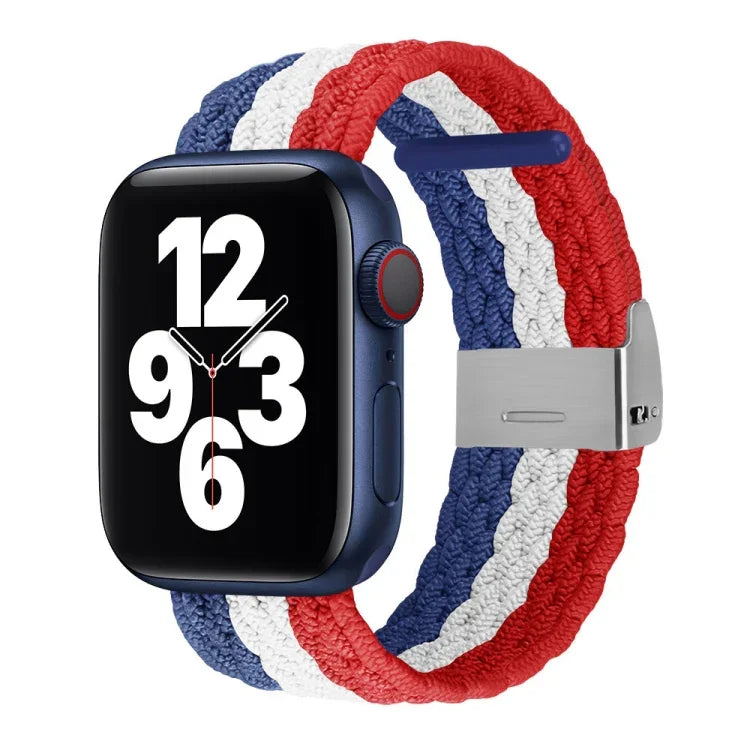 Vertical Texture Braided Watchband For Apple Watch Series, 7 41mm / 6&SE&5&4 40mm / 3&2&1 38mm, 7 45mm / 6&SE&5&4 44mm / 3&2&1 42mm