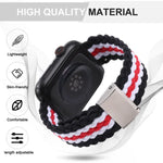 Vertical Texture Braided Watchband For Apple Watch Series, 7 41mm / 6&SE&5&4 40mm / 3&2&1 38mm, 7 45mm / 6&SE&5&4 44mm / 3&2&1 42mm