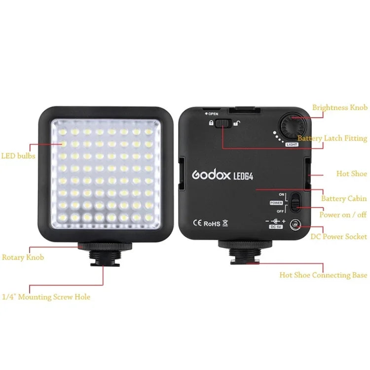Godox LED64 Luz LED para Vídeo, LED64