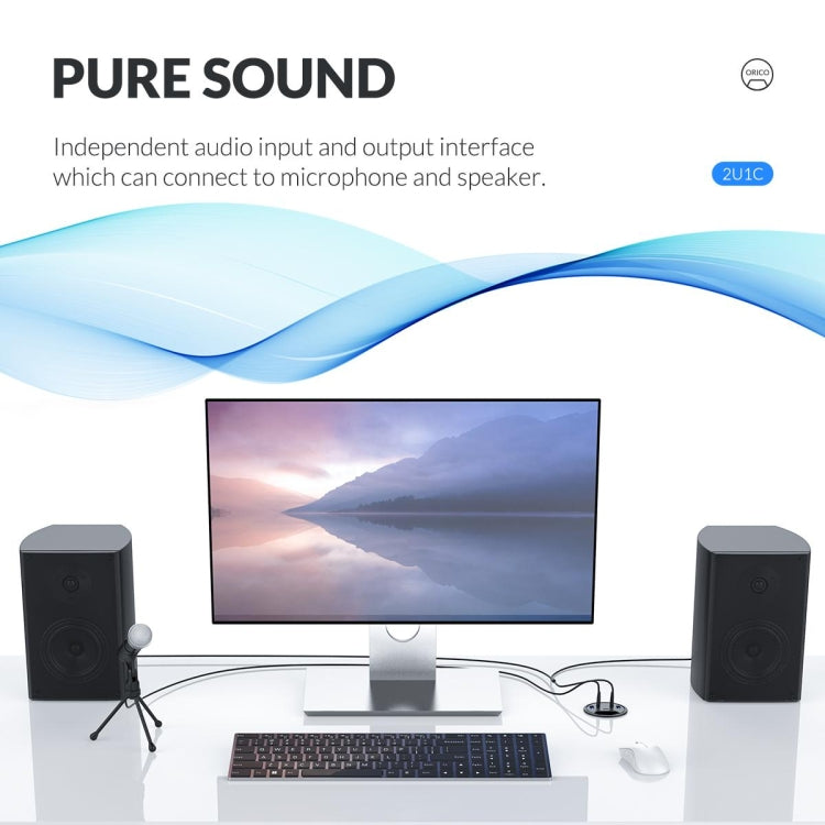 Hub de Secretária Multifuncional ORICO DESK-4U-BK com 4 Portas USB3.0