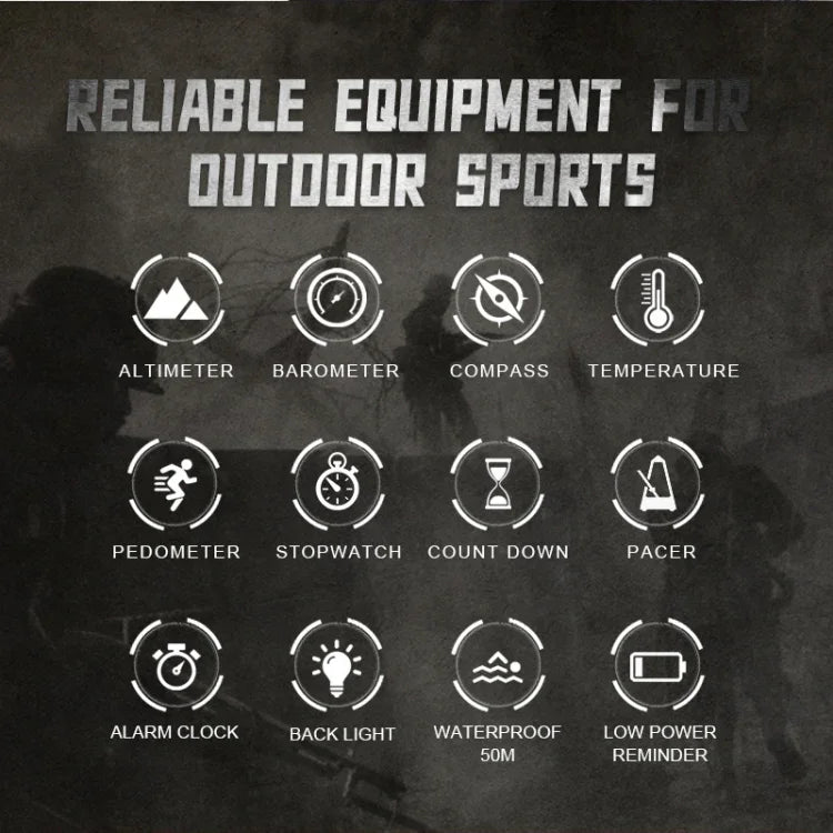 Relógio Desportivo Inteligente Digital Multifuncional Masculino à Prova de Água NORTH EDGE APACHE-46, Correia de Nylon