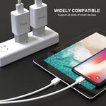 IVON AD-33 Carregador de Viagem 2 em 1 Porta USB Única 2.1A + Conjunto de Cabo de Dados USB para 8 Pinos 1m, Ficha UE, Ficha EUA