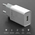 IVON AD-33 Carregador de Viagem 2 em 1 Porta USB Única 2.1A + Conjunto de Cabo de Dados USB para 8 Pinos 1m, Ficha UE, Ficha EUA